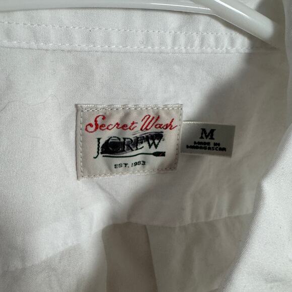 J.Crew Classic Secret Wash Cotton Poplin Shirt Mens M White Button Down BW443 LS - Picture 4 of 9